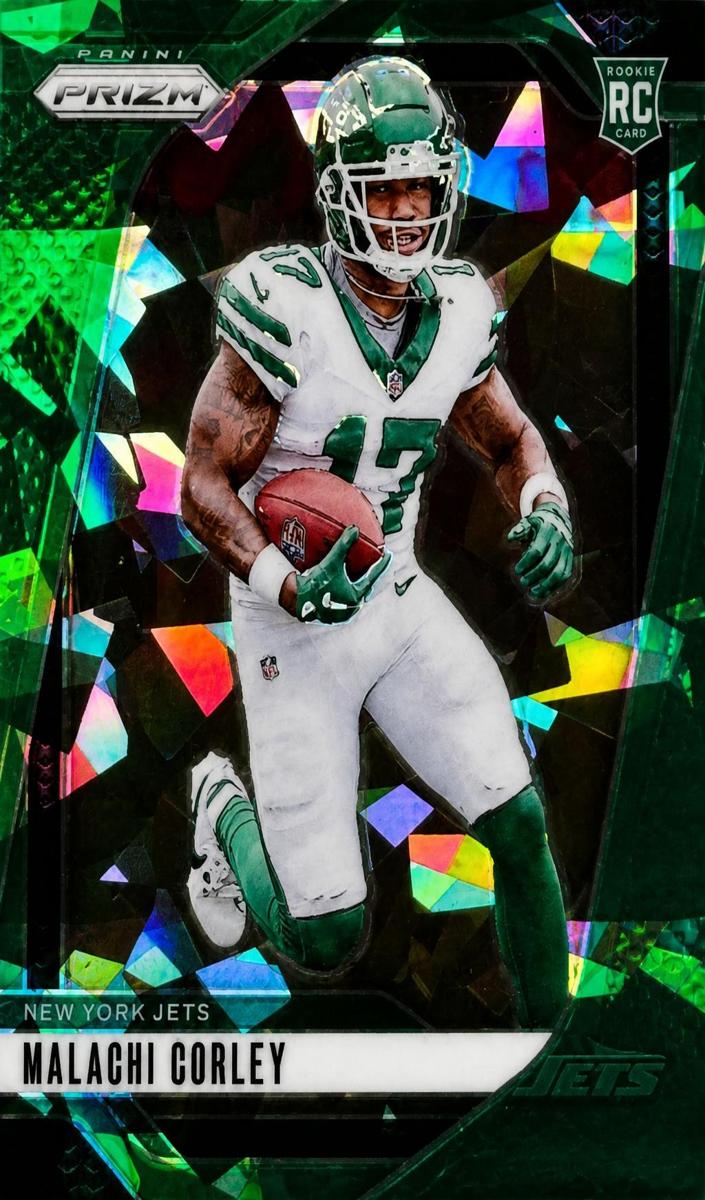 2024 Panini Prizm Football Green Ice Malachi Corley #369 PSA 8