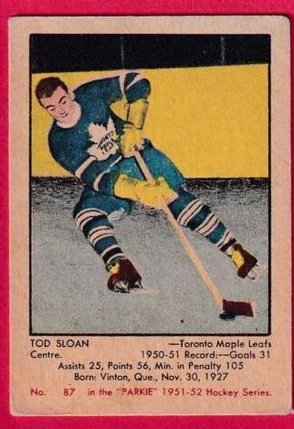 1951 Parkhurst Hockey Tod Sloan #87