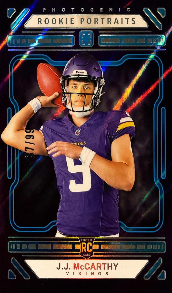 2024 Panini PhotoGenic Football Blue J.J. McCarthy #152