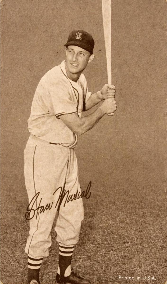 1963 Exhibits Statistic Back Baseball Stan Musial #NNO PSA 1