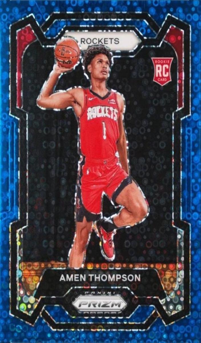 2023 Panini Prizm Basketball Fast Break Blue Amen Thompson #150 PSA 10