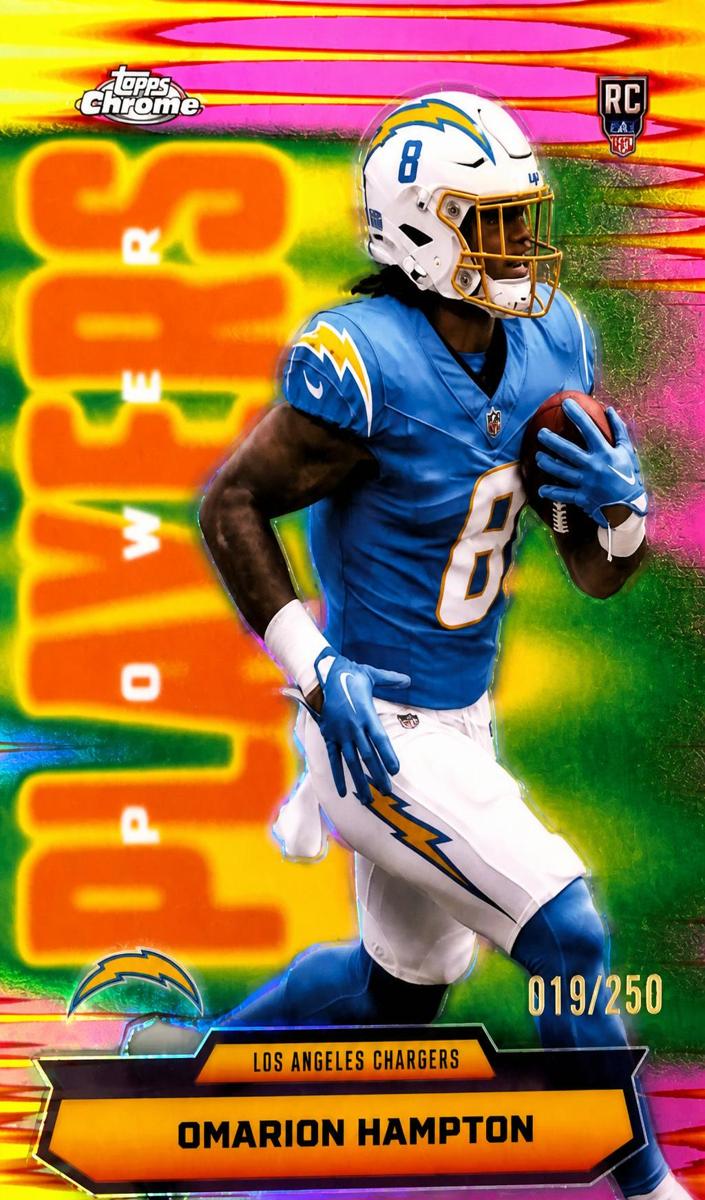 2025 Topps Chrome Football Pink Refractor Omarion Hampton #PP-17