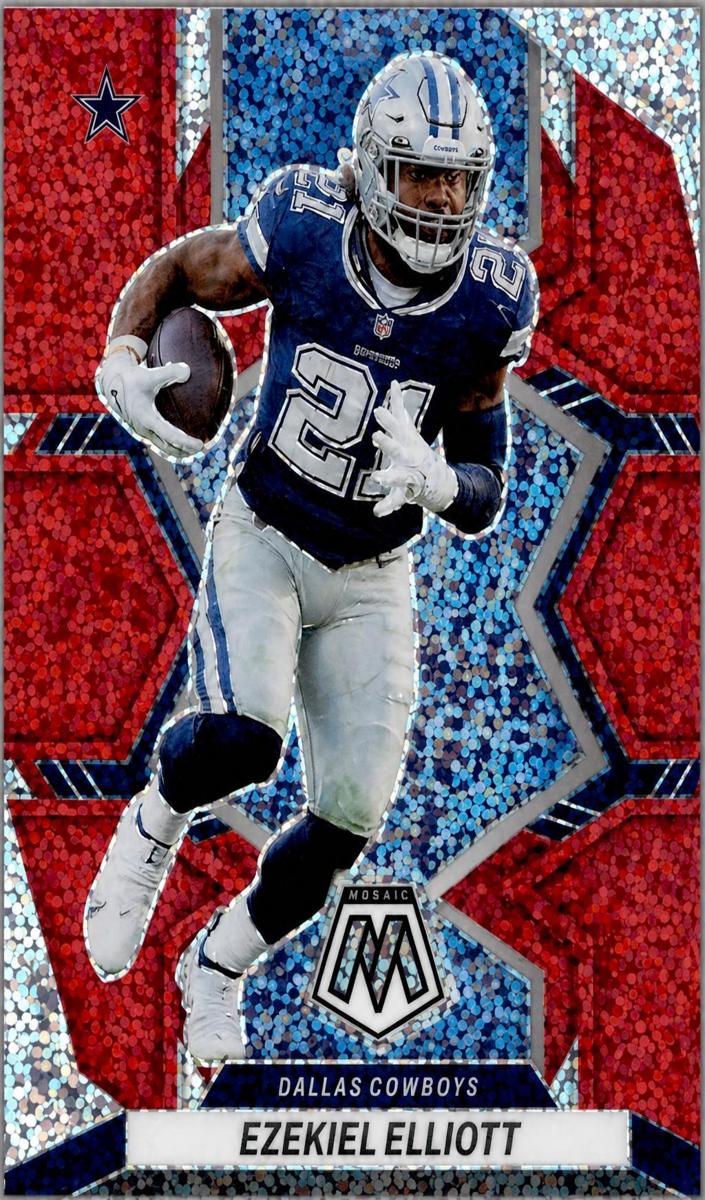 2022 Panini Mosaic Football Red Sparkle Ezekiel Elliott #53