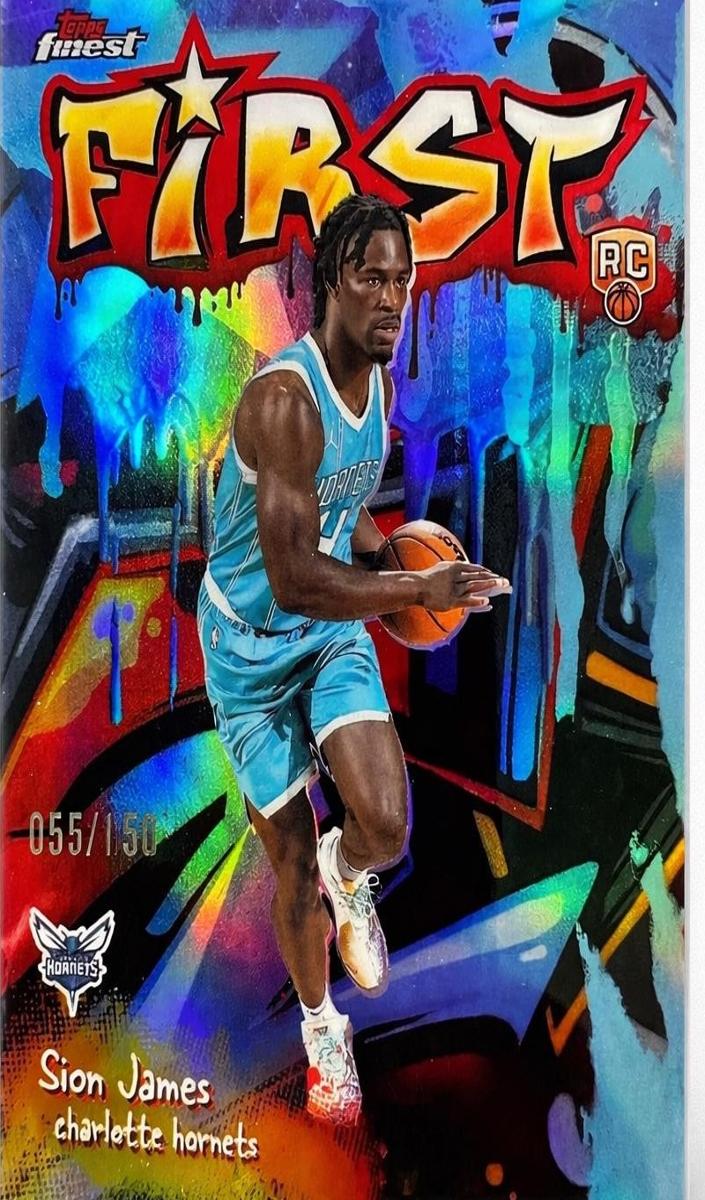 2025 Topps Finest Basketball Sky Blue Refractor Sion James #F-23
