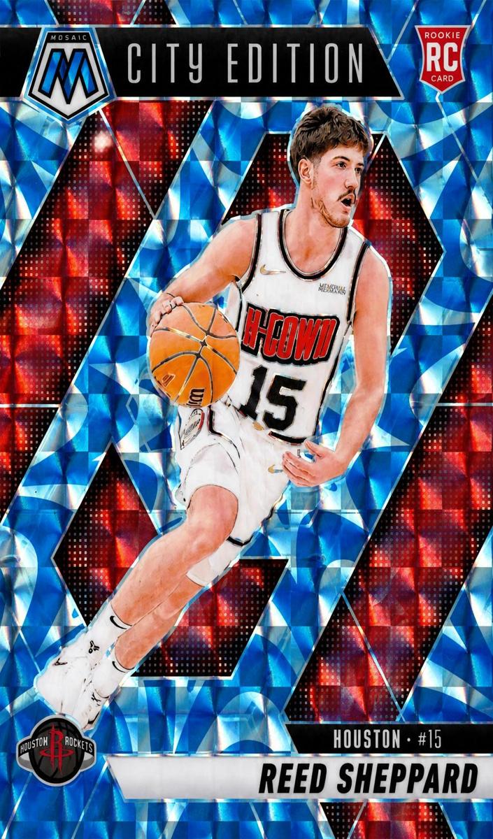 2024 Panini Mosaic Basketball Reactive Blue Reed Sheppard #276 PSA 8