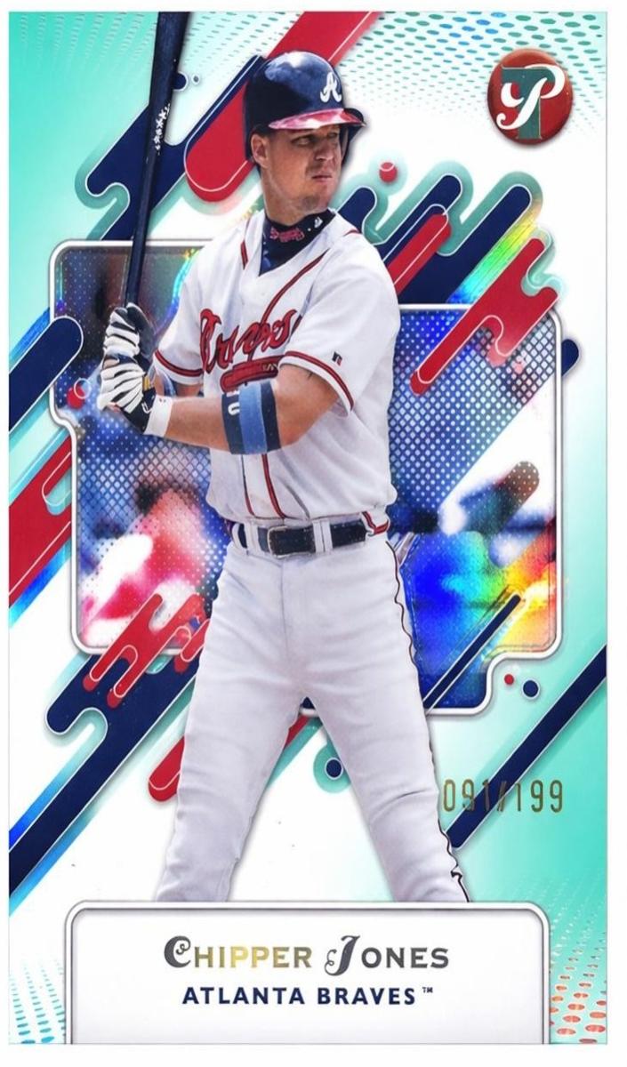 2025 Topps Pristine Baseball Aqua Refractor Chipper Jones #47