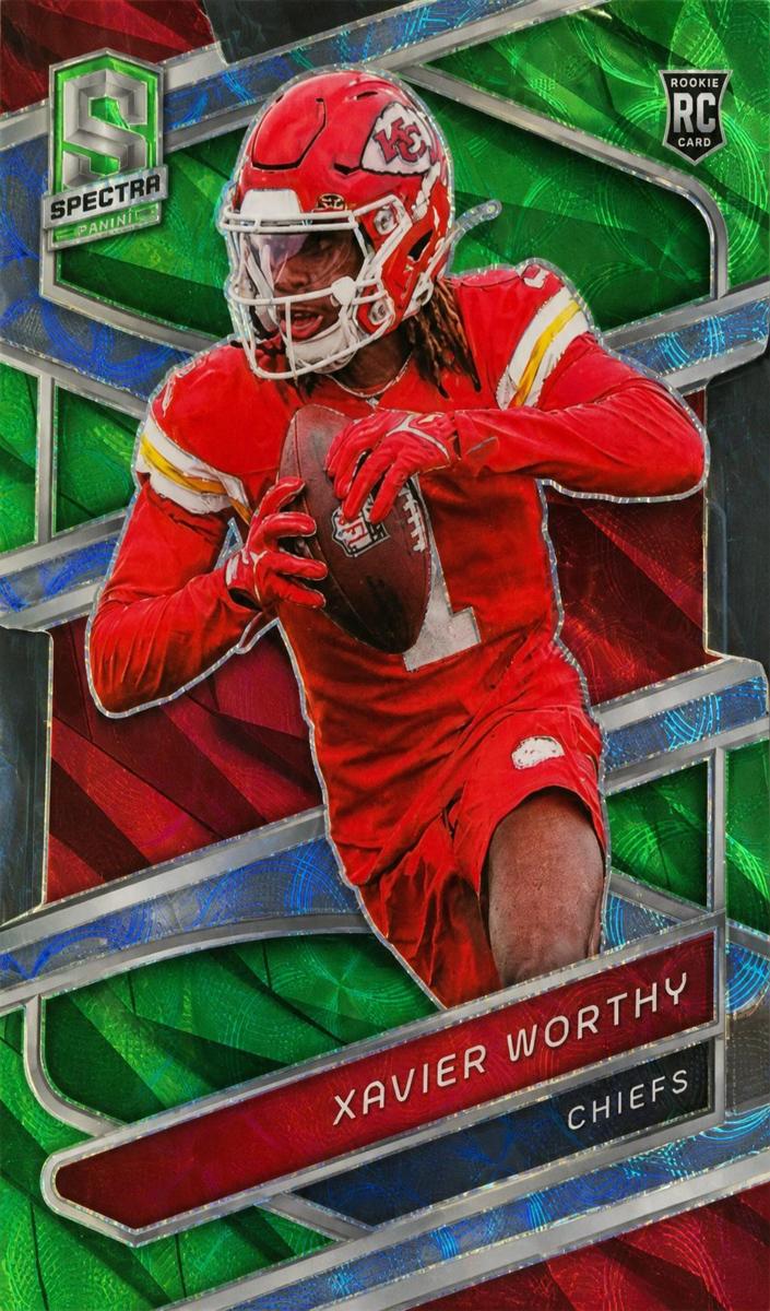 2024 Panini Spectra Football Neon Green Die Cut Xavier Worthy #117