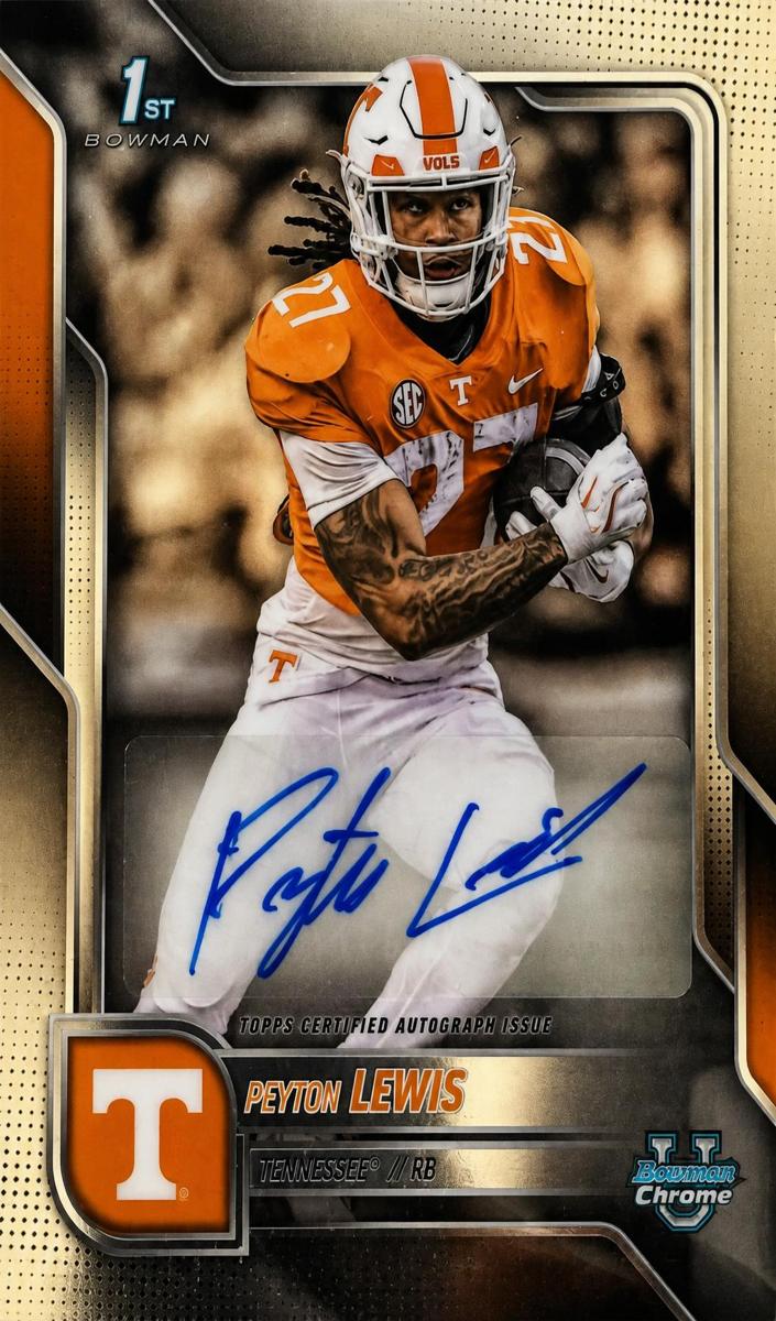 2025 Bowman Chrome University Football Peyton Lewis #BCA-PLE
