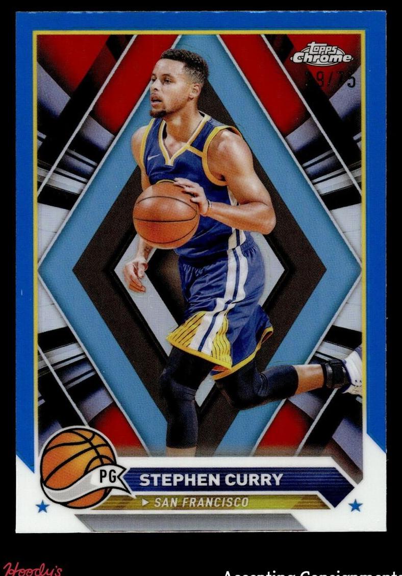 2023 Topps Chrome Basketball Blue Refractor Stephen Curry #30 CGC 10