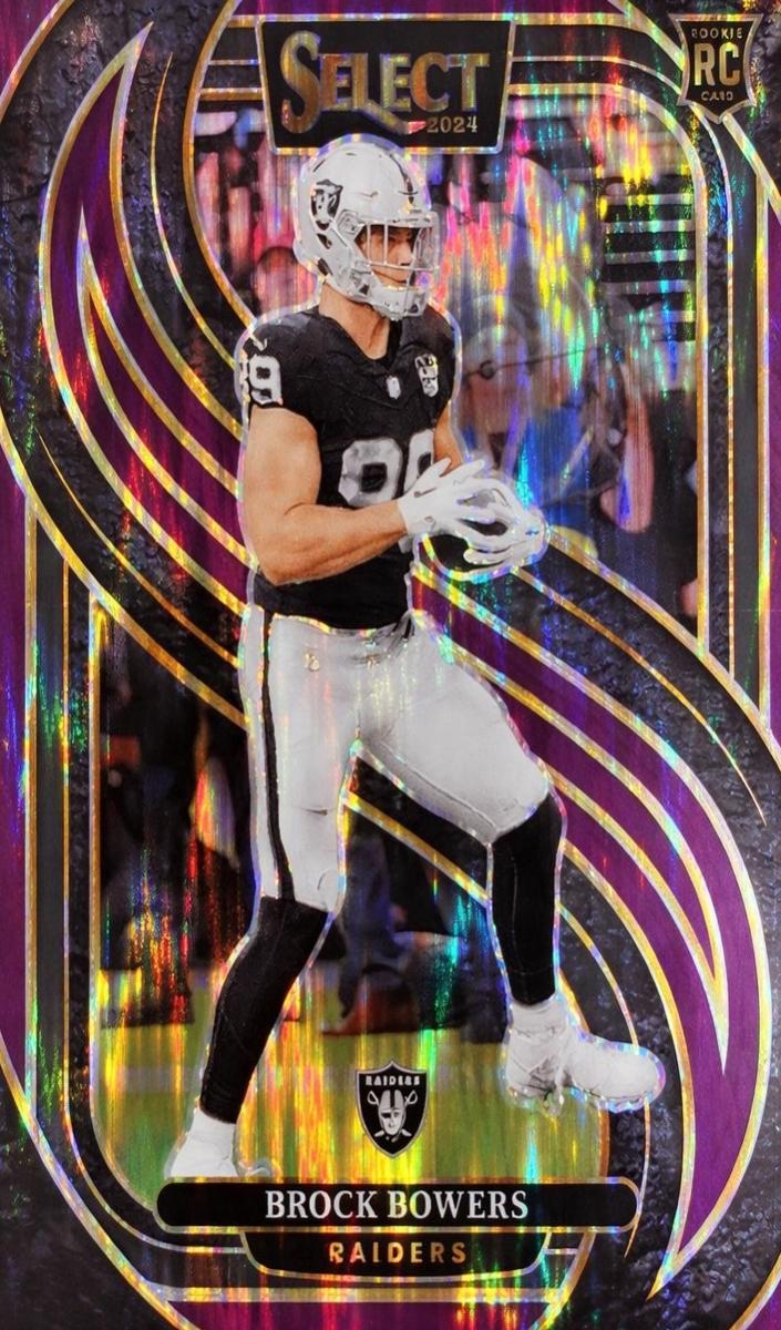 2024 Panini Select Football Purple Shock Brock Bowers #118