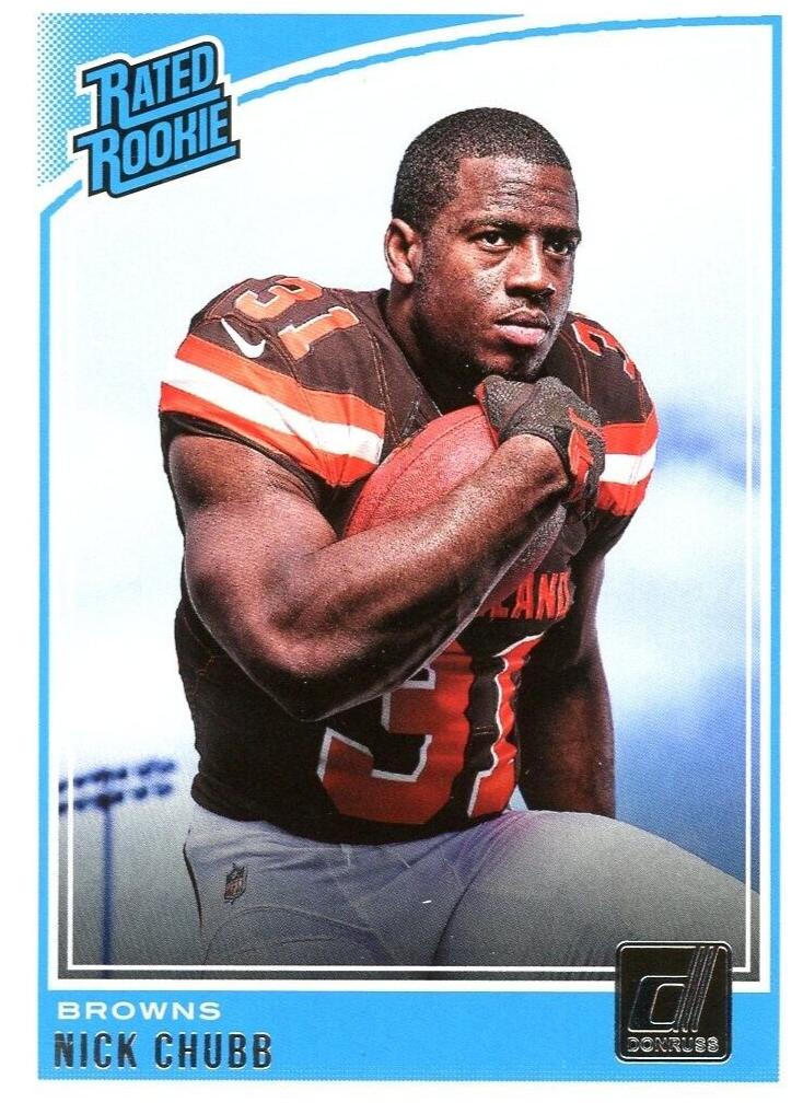 2018 Panini Donruss Football Nick Chubb #308 PSA 9