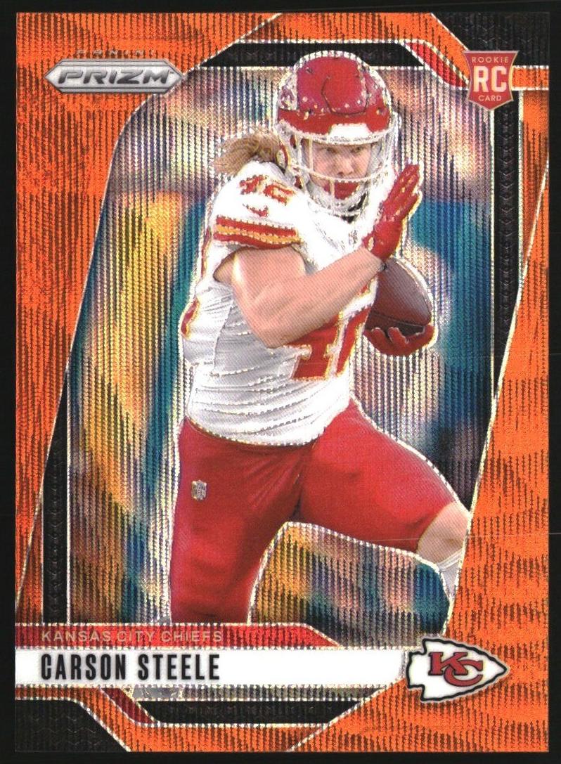 2024 Panini Prizm Football Orange Wave Carson Steele #377