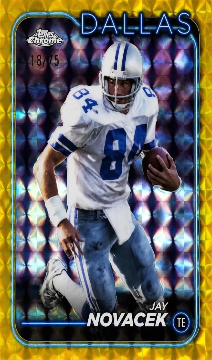 2024 Topps Chrome Football Yellow Geometric Refractor Jay Novacek #50