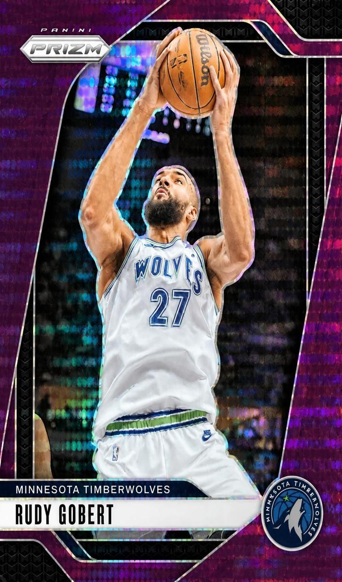 2024 Panini Prizm Basketball Purple Pulsar Rudy Gobert #159