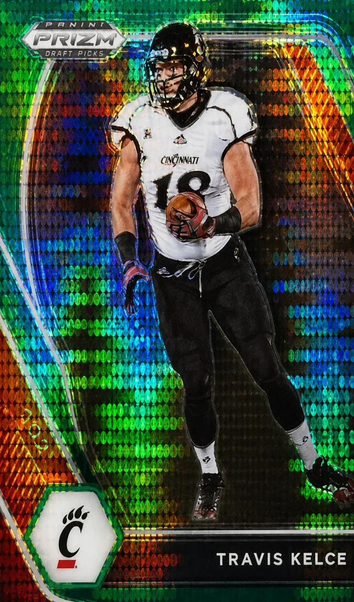 2021 Panini Prizm Draft Picks Football Green Pulsar Travis Kelce #46