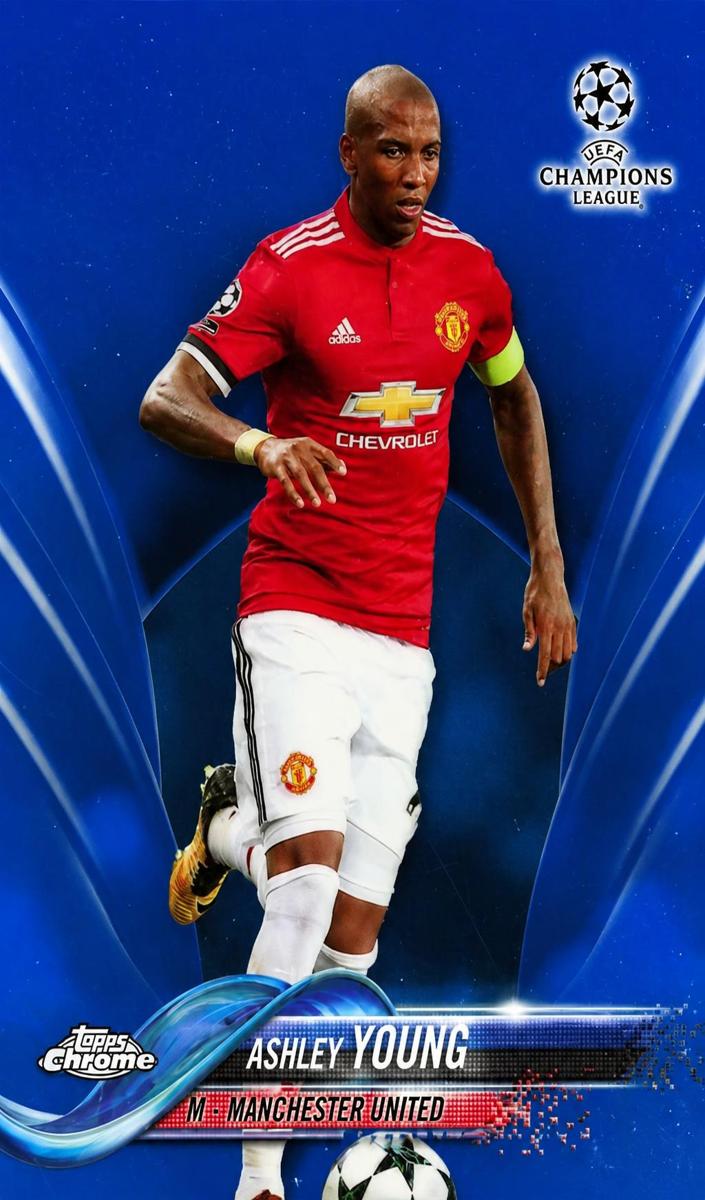 2017 Topps Chrome UEFA Champions League Soccer Blue Ashley Young #17 PSA 10