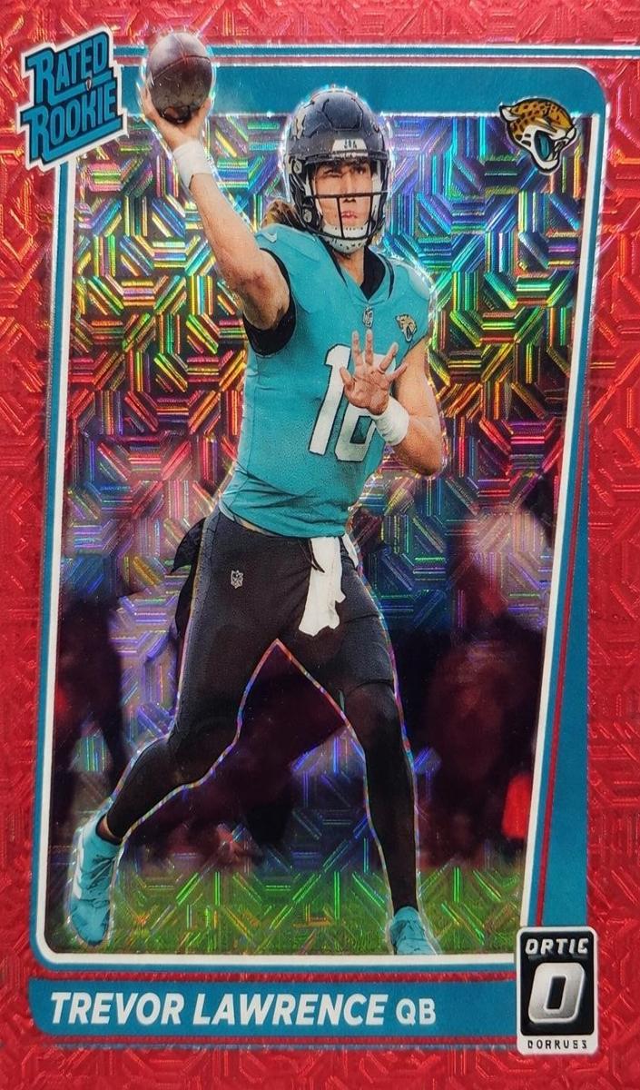 2021 Donruss Optic Football Red Hyper Trevor Lawrence #201 PSA 9