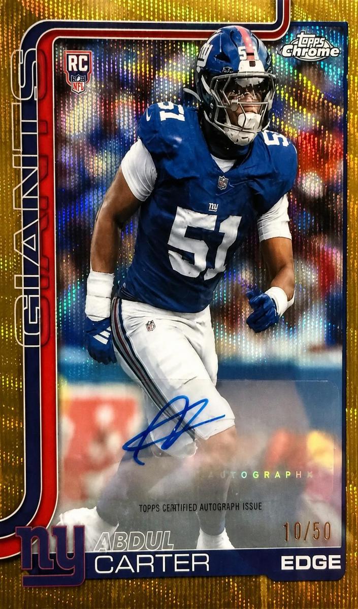 2025 Topps Chrome Football Gold Wave Refractor Abdul Carter #RA-AC