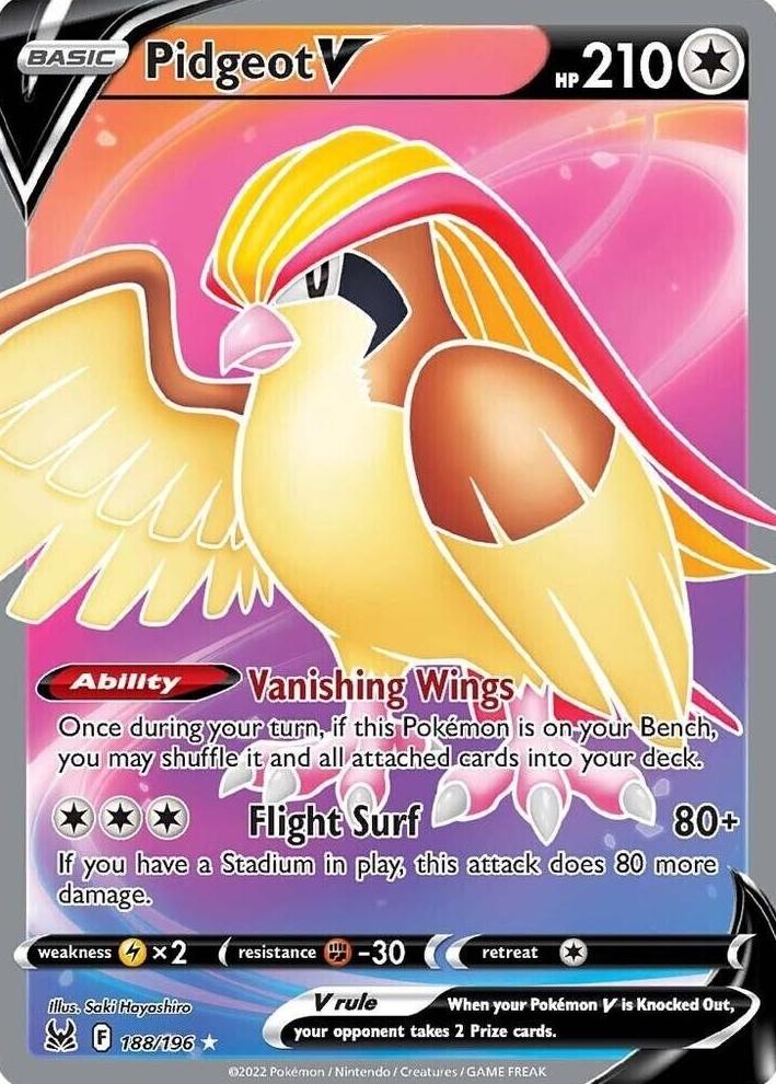 2022 Pokemon Lost Origin Full Art Pidgeot #188