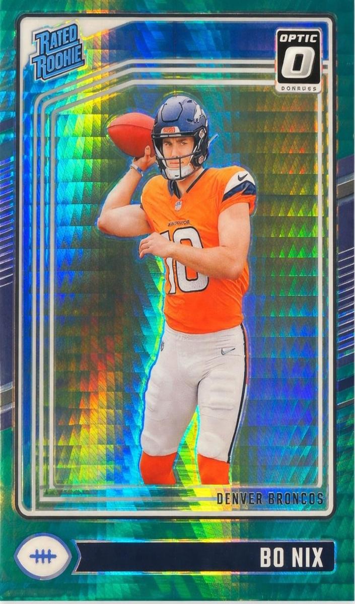 2024 Donruss Optic Football Green Hyper Bo Nix #209 SGC 9