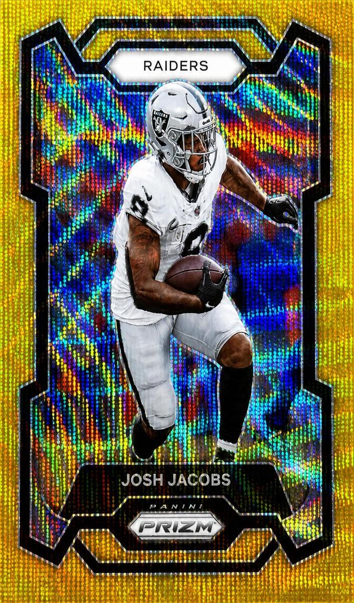 2023 Panini Prizm Football Gold Wave Josh Jacobs #178 PSA 9