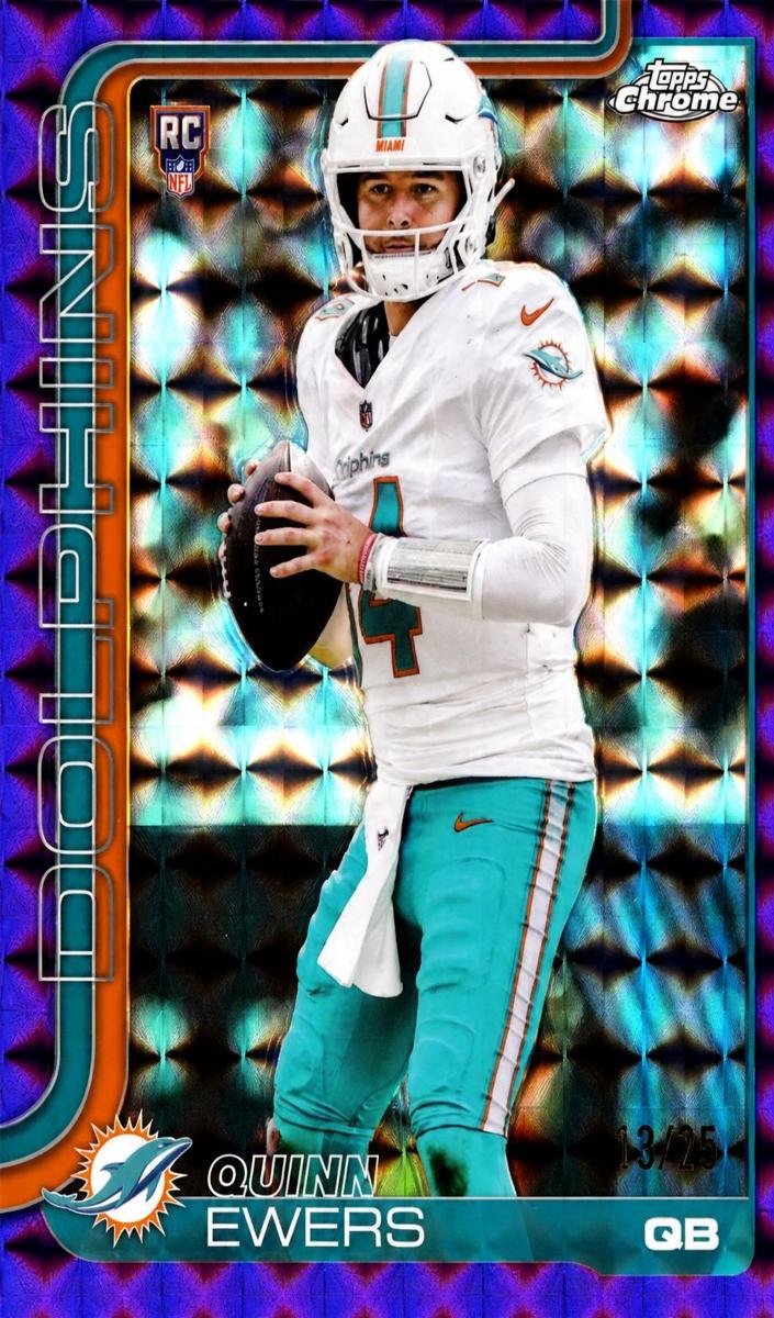 2025 Topps Chrome Football Purple Geometric Refractor Quinn Ewers #316