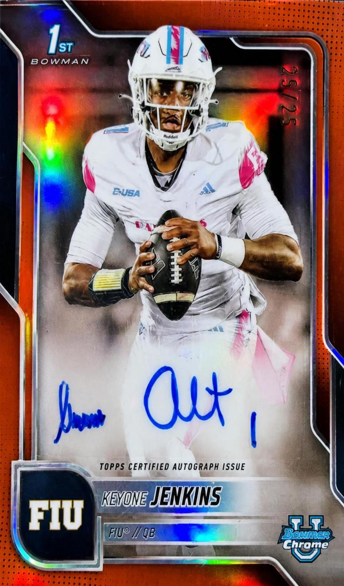 2025 Bowman Chrome University Football Orange Refractor Keyone Jenkins #BCA-KJE
