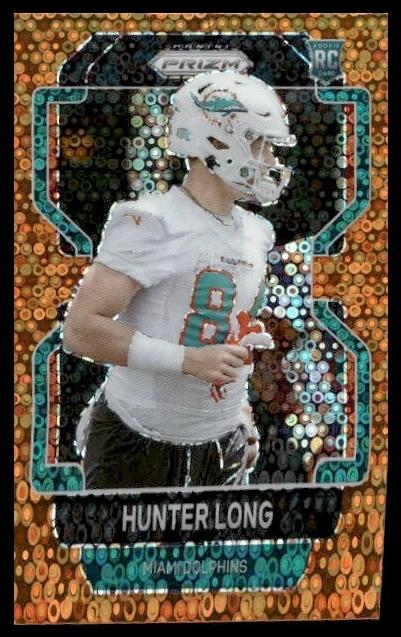 2021 Panini Prizm Football Disco Hunter Long #414 PSA 8