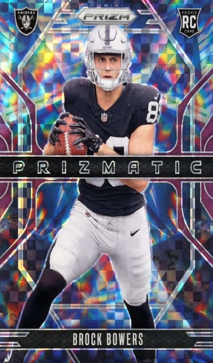 2024 Panini Prizm Football Purple Power Brock Bowers #20 PSA 8