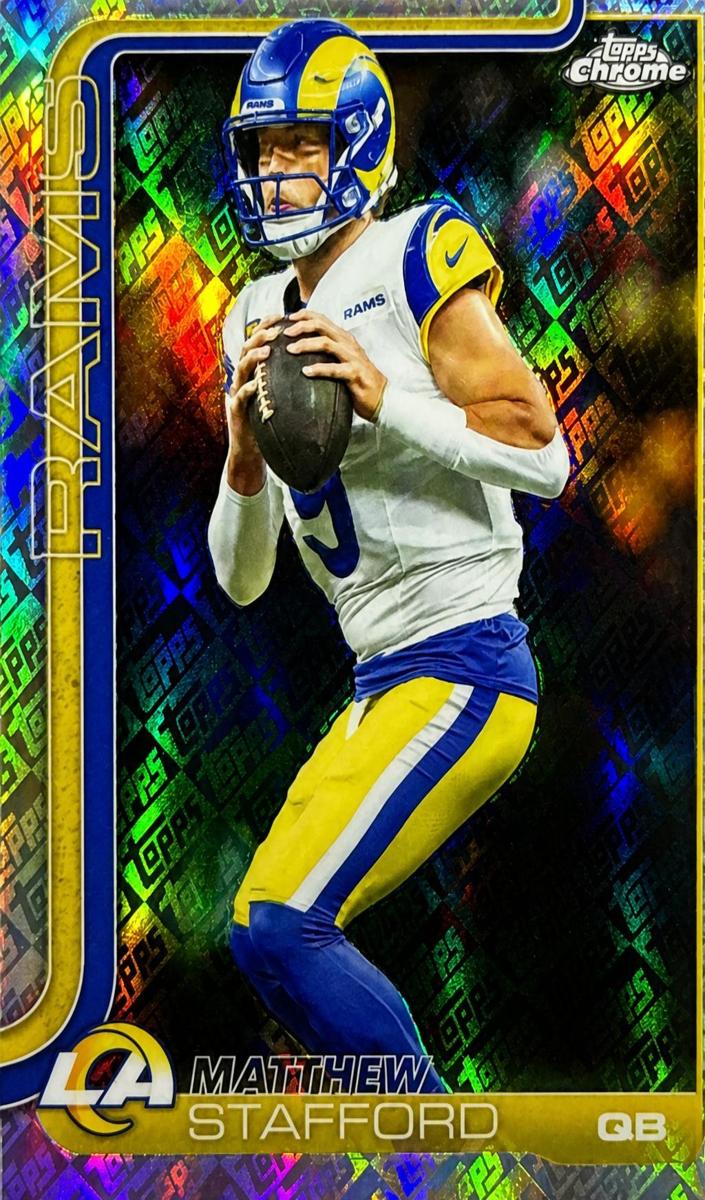 2025 Topps Chrome Football Topps Logo Refractor Matthew Stafford #169