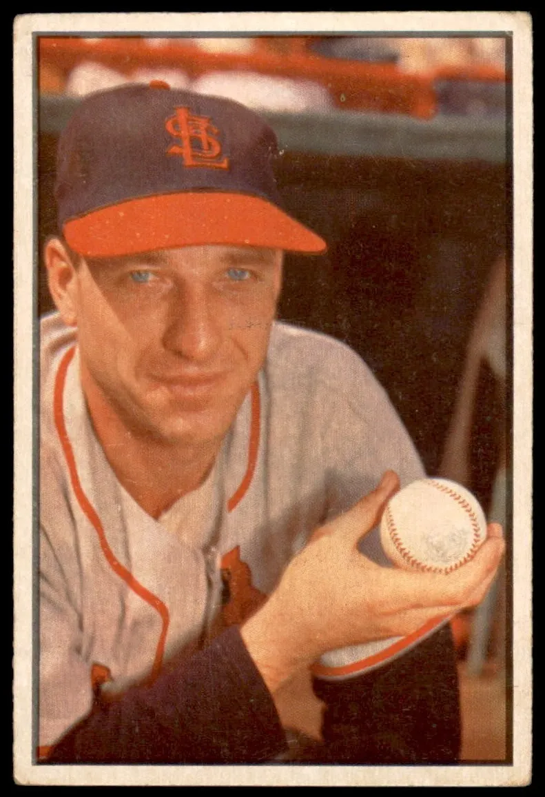 1953 Bowman Color Baseball Gerry Staley #17 PSA 7