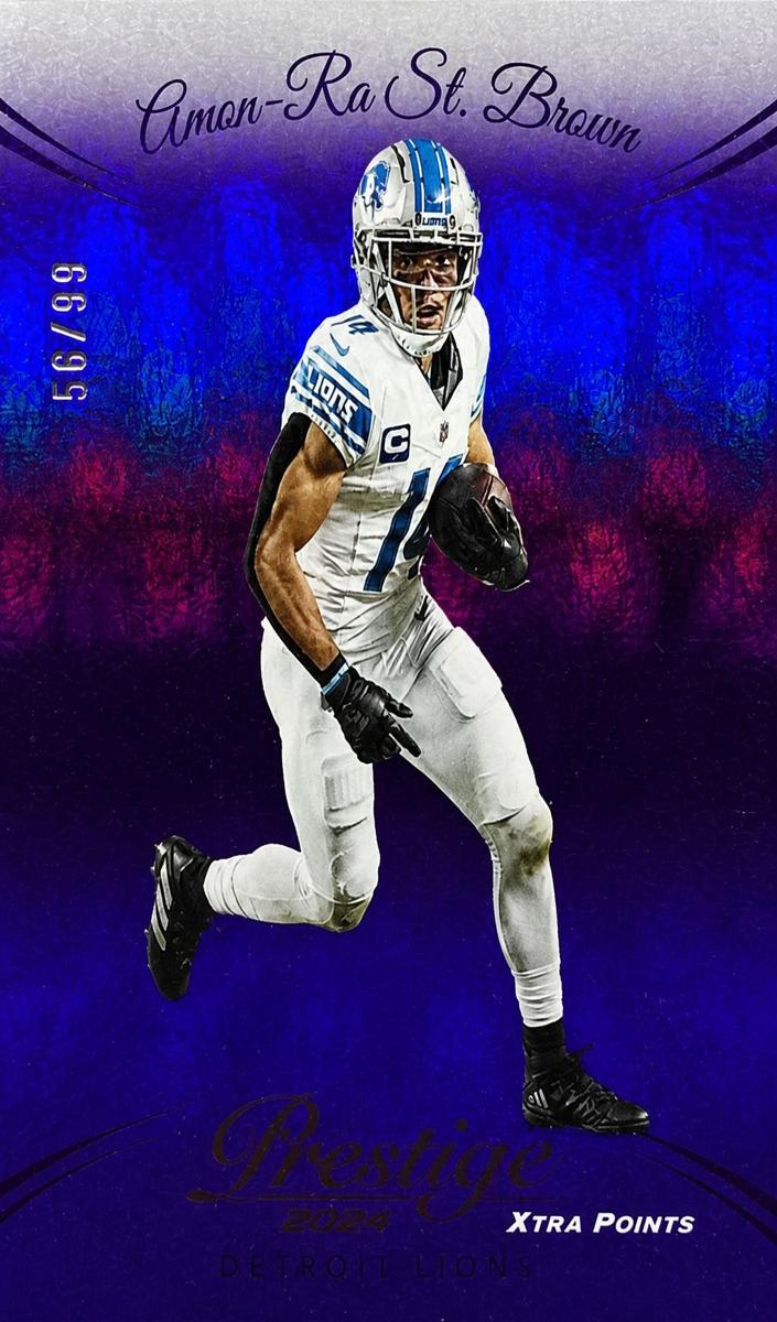 2024 Panini Prestige Football Purple Premium Xtra Points Amon-Ra St. Brown #98 PSA 10