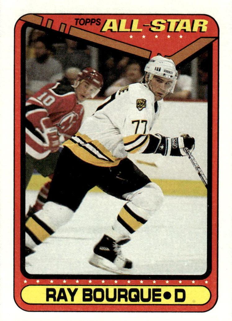 1990 Topps Hockey Ray Bourque #196 PSA 8