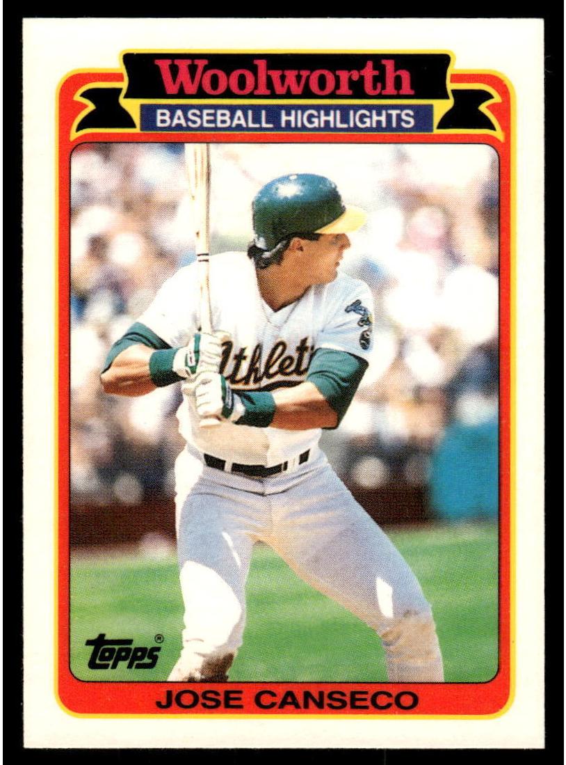 1989 Woolworth Topps Highlights Baseball Jose Canseco #1 PSA 9
