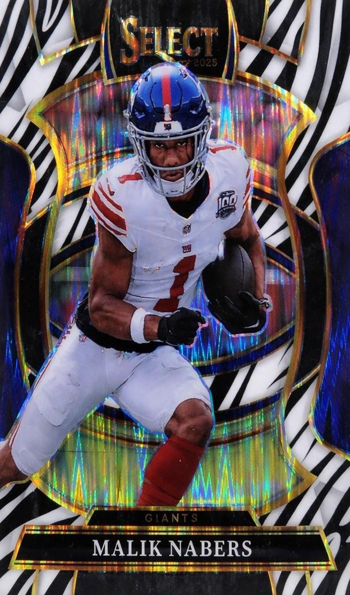 2024 Panini Select Football Zebra Malik Nabers #381