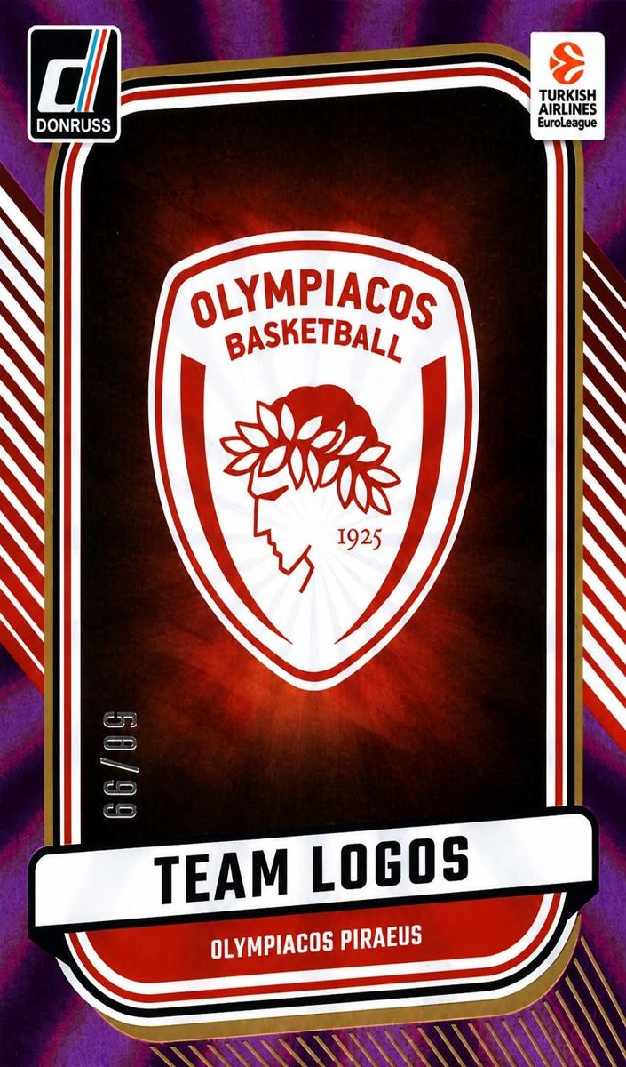 2024 Donruss Turkish Airlines EuroLeague Basketball Purple Laser Olympiacos Piraeus #17