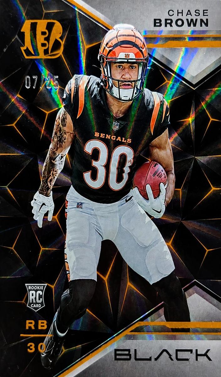 2023 Panini Black Football Citrine Chase Brown #186 PSA 9