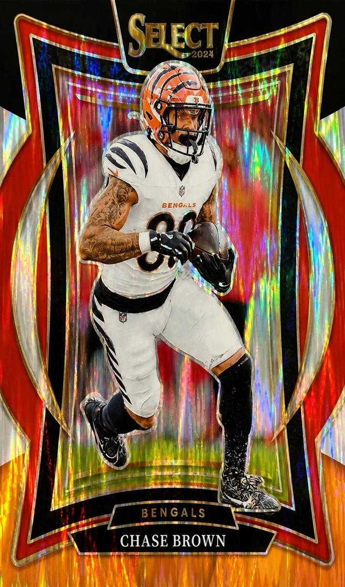 2024 Panini Select Football Black and Orange Shock Chase Brown #18