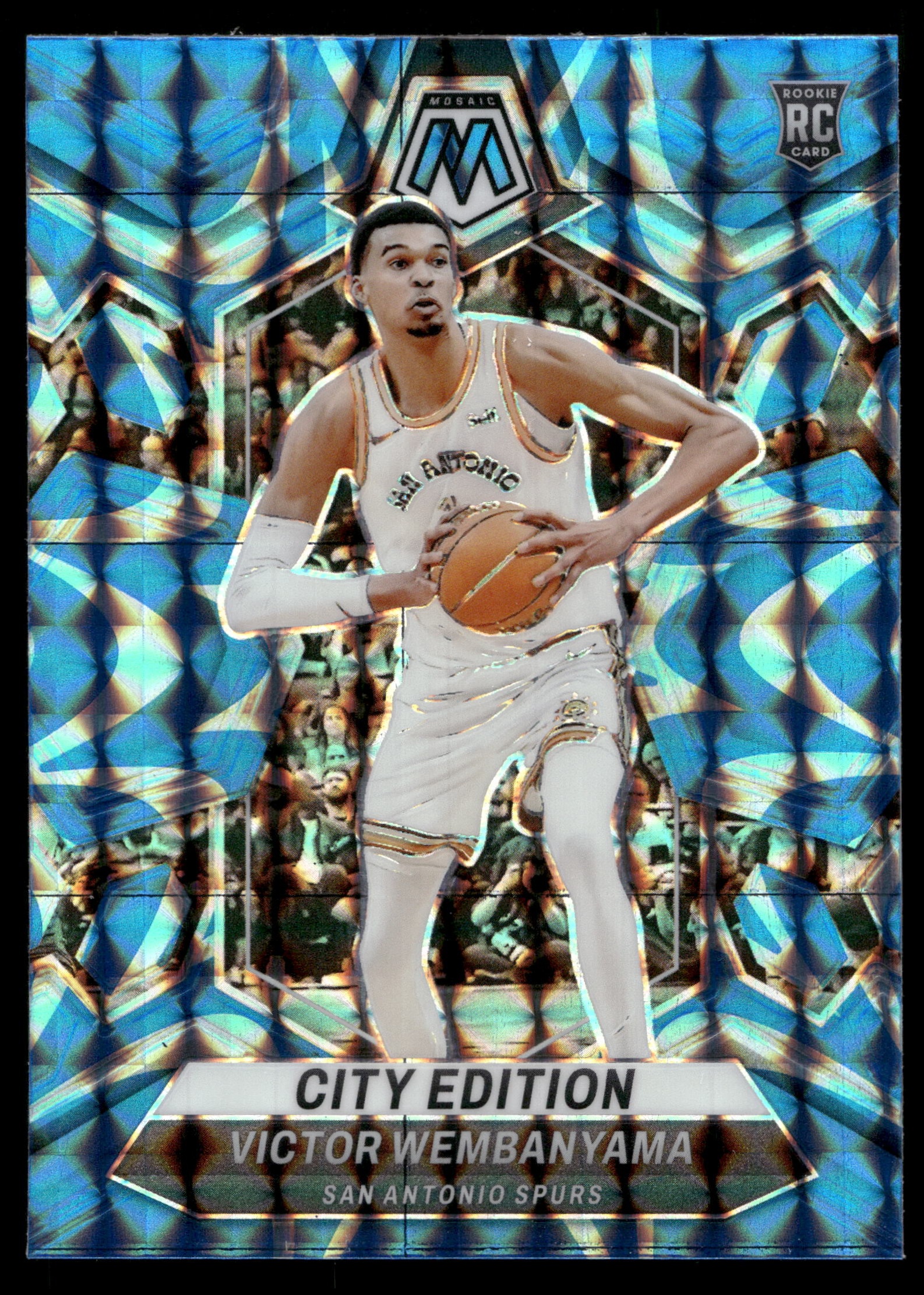 2023 Panini Mosaic Basketball Reactive Blue Victor Wembanyama #282 PSA 9