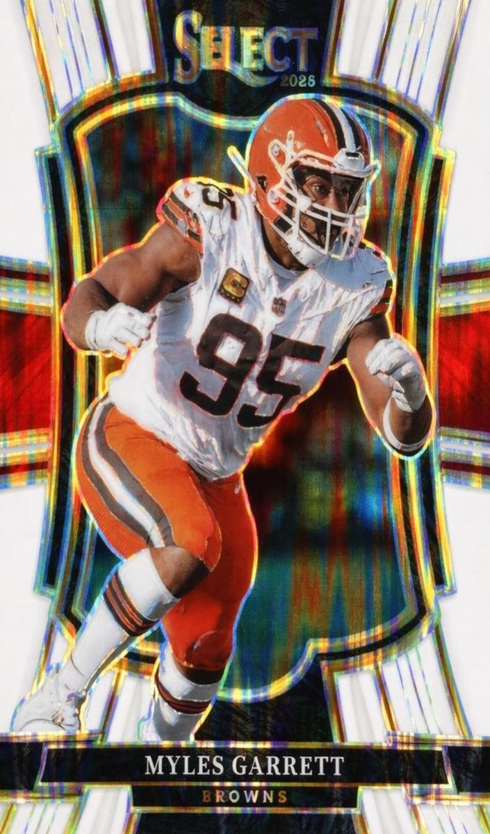 2025 Panini Select Football White Shock Myles Garrett #156