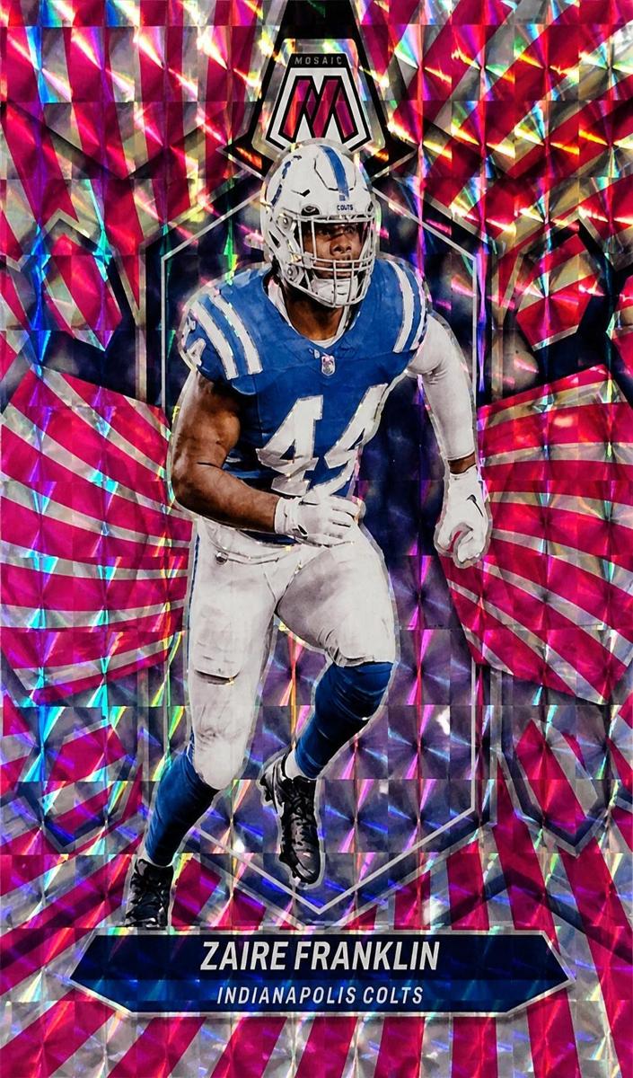 2024 Panini Mosaic Football Pink Swirl Zaire Franklin #98