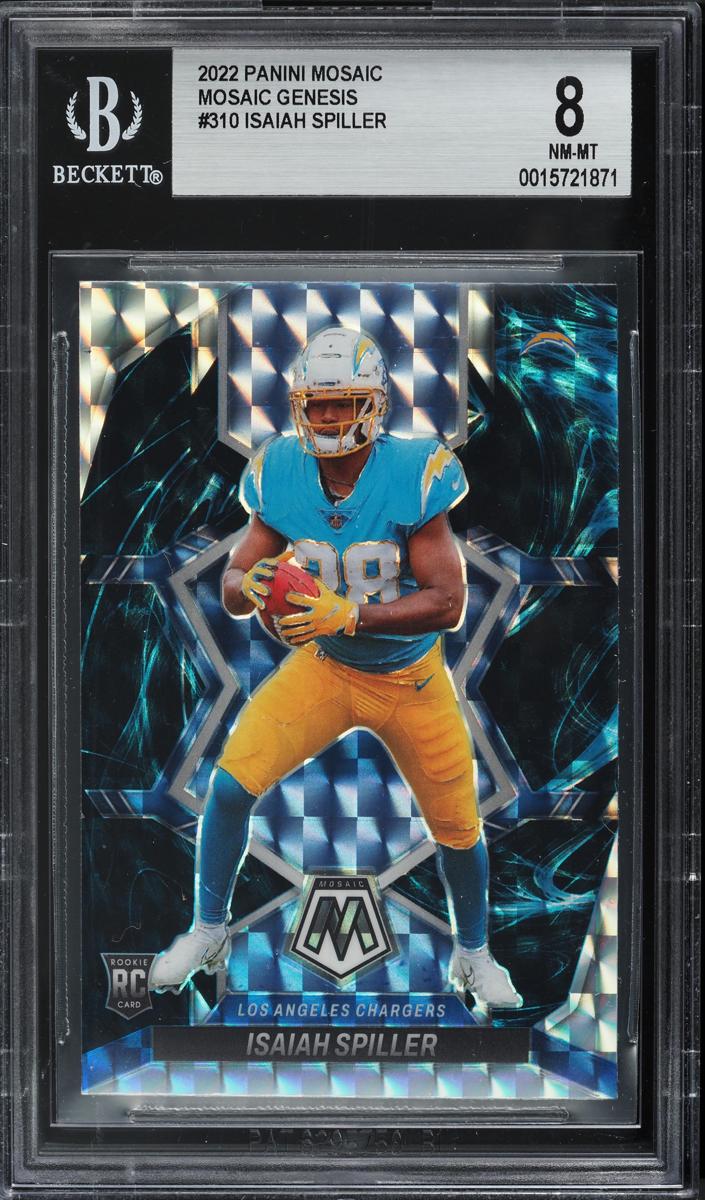 2022 Panini Mosaic Football Genesis Isaiah Spiller #310 BGS 8