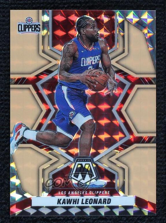 2021 Panini Mosaic Basketball Orange Fluorescent Kawhi Leonard #141 PSA 8.5