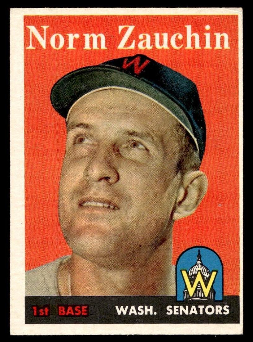 1958 Topps Baseball Norm Zauchin #422 PSA 7