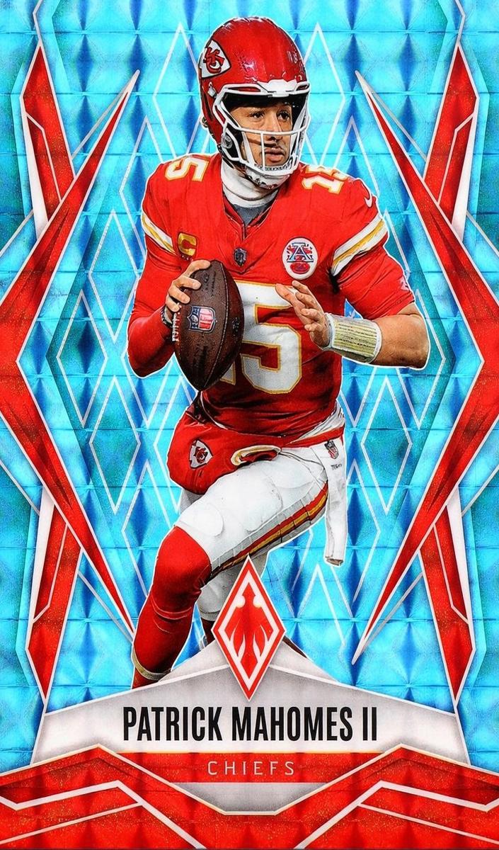 2025 Panini Phoenix Football Light Blue Pyramids Patrick Mahomes II #1