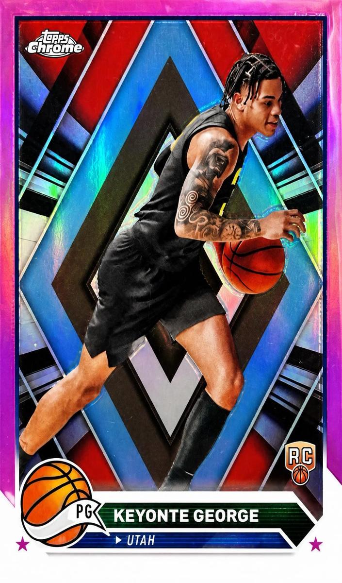 2023 Topps Chrome Basketball Pink Refractor Keyonte George #153