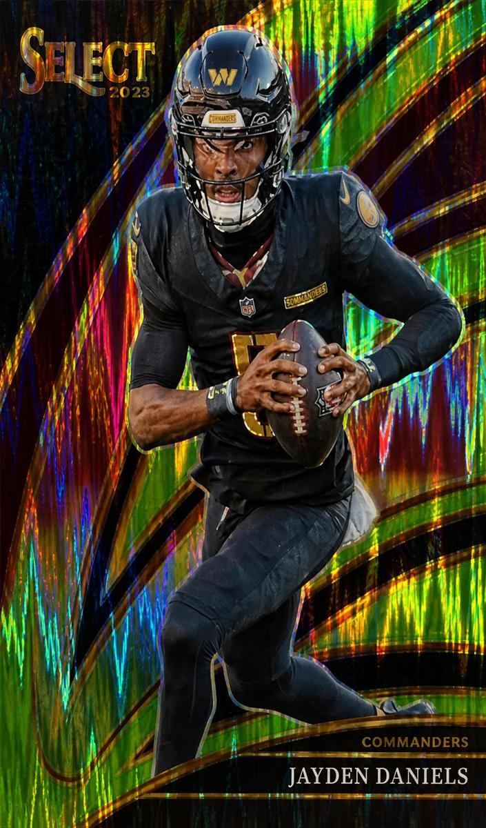 2025 Panini Select Football Neon Green Shock Jayden Daniels #289
