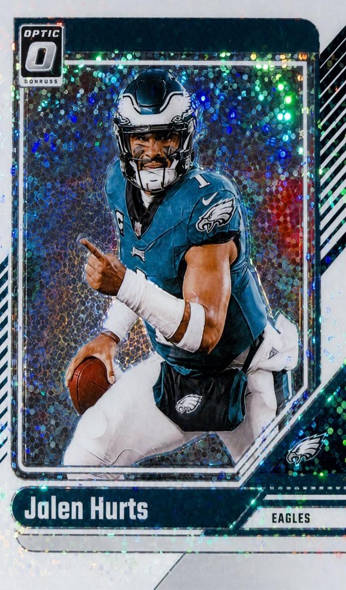 2024 Donruss Optic Football White Sparkle Jalen Hurts #158 PSA 8