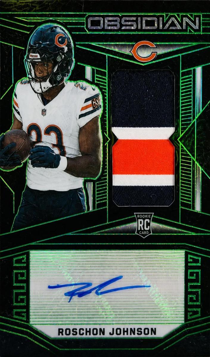2023 Panini Obsidian Football Electric Etch Green Roschon Johnson #236
