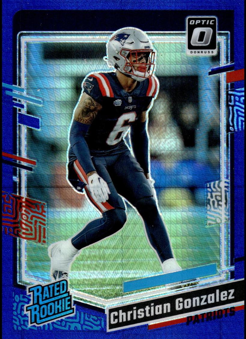 2023 Donruss Optic Football Blue Hyper Christian Gonzalez #274 PSA 9